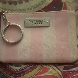 White&Pink wristlet or coin purse.